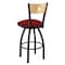Holland Bar Stool Co 25" Swivel Counter Stool, Black Wrinkle, Nat Back, Graph Ruby Seat 83025BWNatMplB016 - alternate 2